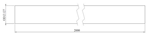 Exhaust Pipe, OD=127 / L=2000, INOX