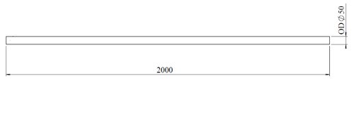 Exhaust Pipe, OD=50 / L=2000, SPD