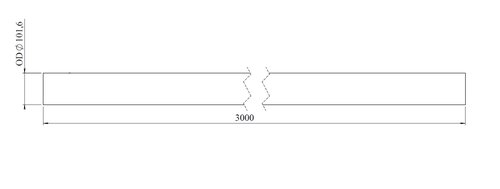 Exhaust Pipe, OD=101.6 / L=3000, SPD