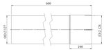 Extension Pipe, OD/ID= 127/128 / L=600, ALU