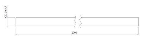 Exhaust Pipe, OD=63.5 / L=2000, ALU