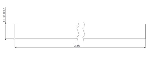 Exhaust Pipe, OD=101.6 / L=2000, SPD