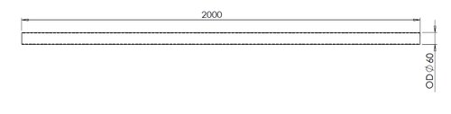 Exhaust Pipe, OD=60 / L=2000, ALU