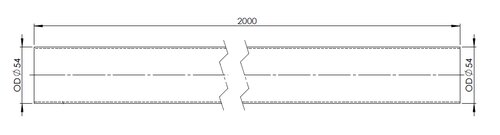 Exhaust Pipe, OD=54 / L=2000, ALU