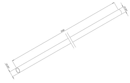 Exhaust Pipe, OD=57 / L=2000, ALU