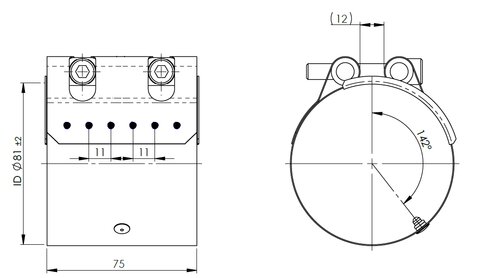 FlexJoiner Clamp, Ø=77.1 / L=75, ALU