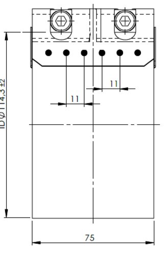 ButtFit Flat Clamp, Ø=114.3 / L=75 mm, INOX