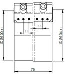 FlexFit Clamp, Ø=100-105 / L=75 mm, INOX