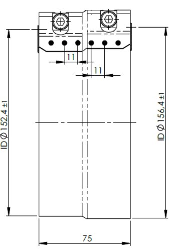 FlexFit Clamp, Ø=152-158 / L=75 mm, INOX