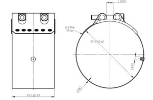 FlexJoiner Clamp, Ø=115.5 / L=75, ALU