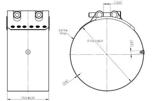 FlexJoiner Clamp, Ø=132 / L=75 mm, ALU