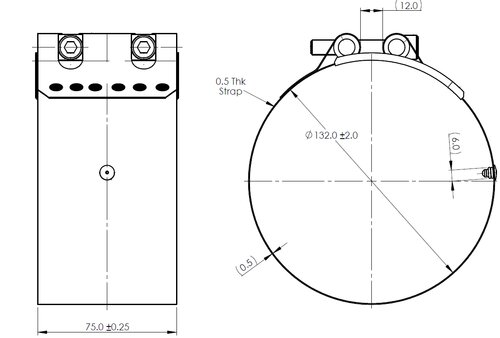 FlexJoiner Clamp, Ø=132 / L=75, INOX