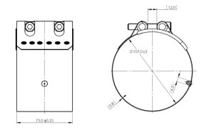 FlexJoiner Clamp, Ø=102.7 / L=75, ALU