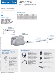 49X (2023) Horizontal for Western Star, Engine: Detroit Diesel DD15, EPA 21