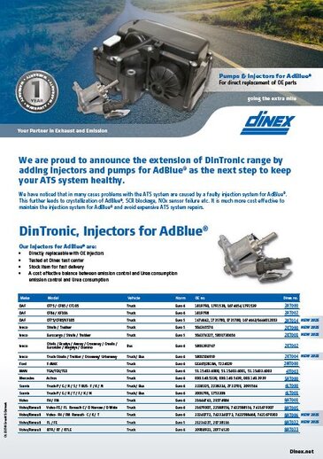 Dinex Injector and Pumps for AdBlue - EU