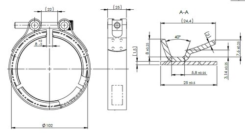 Exhaust Clamp, VeeFit for Mercedes