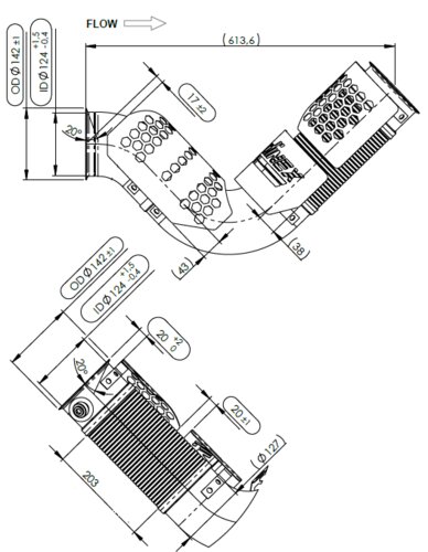 Exhaust Pipe w. flex, D2S+ for Scania P, G, R, T