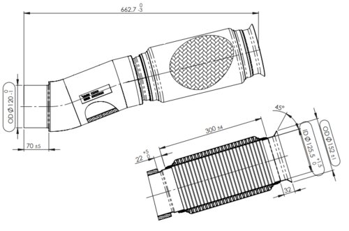 Pipe w. Bellow for Mercedes