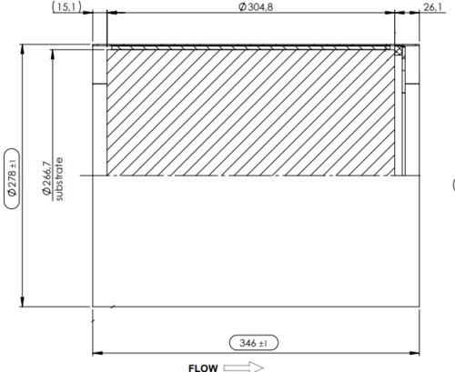 CORDIERITE DPF D10.5"x12" 200 CPSI