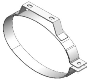 Silencer Strap, L=40, W=302, H=202, ALU