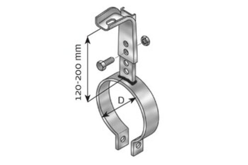 Pipe & Silencer Bracket, Ø=127 mm, ALU