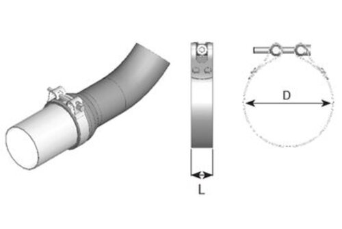 HoseFit Clamp, Ø=59-63 / L=20 mm, INOX