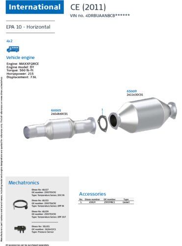CE (2011) Horizontal for International, Engine: MAXXFORCE DT EPA10