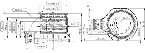SCR 'Pancake' Outlet for Cummins